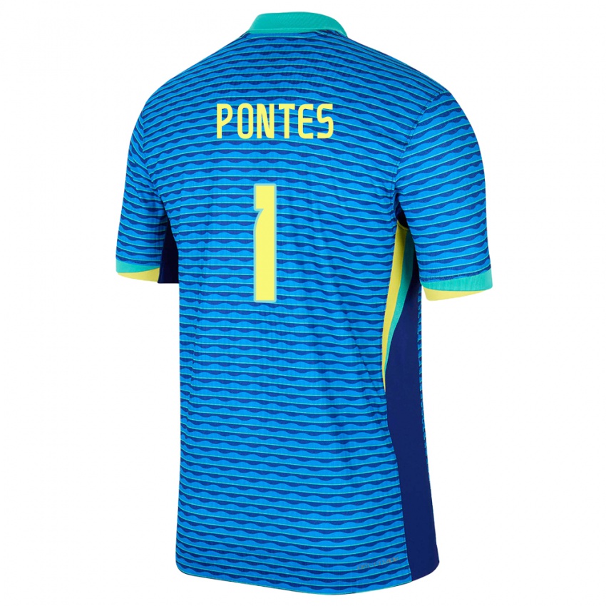 Niño Camiseta Brasil Mycael Pontes #1 Azul 2ª Equipación 24-26 La Camisa México