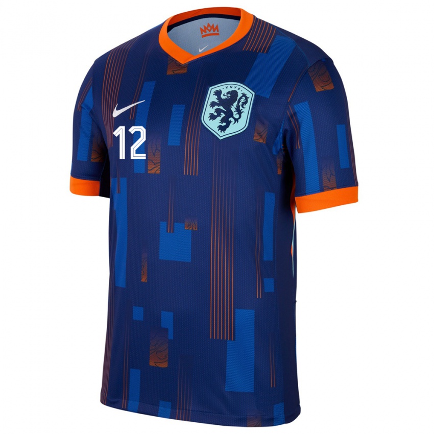 Niño Camiseta Países Bajos Dave Kwakman #12 Azul 2ª Equipación 24-26 La Camisa México