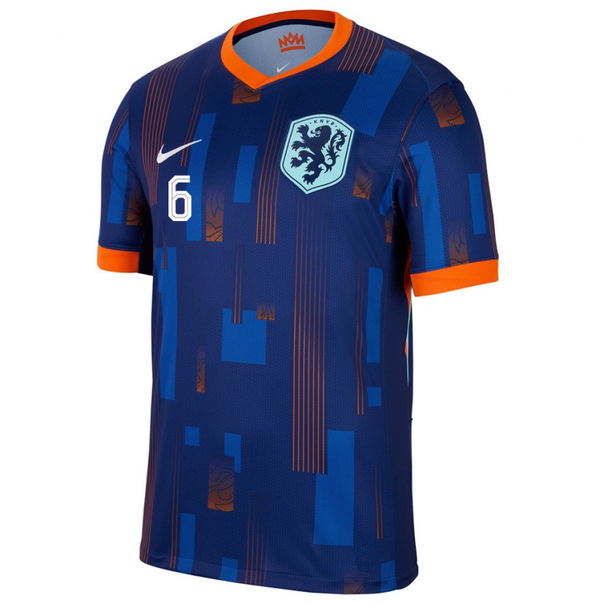 Niño Camiseta Países Bajos Timo Zaal #6 Azul 2ª Equipación 24-26 La Camisa México