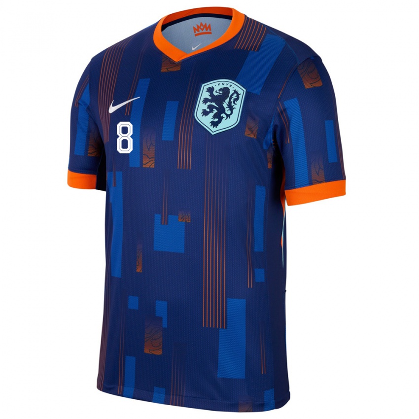 Niño Camiseta Países Bajos Mike Kleijn #8 Azul 2ª Equipación 24-26 La Camisa México