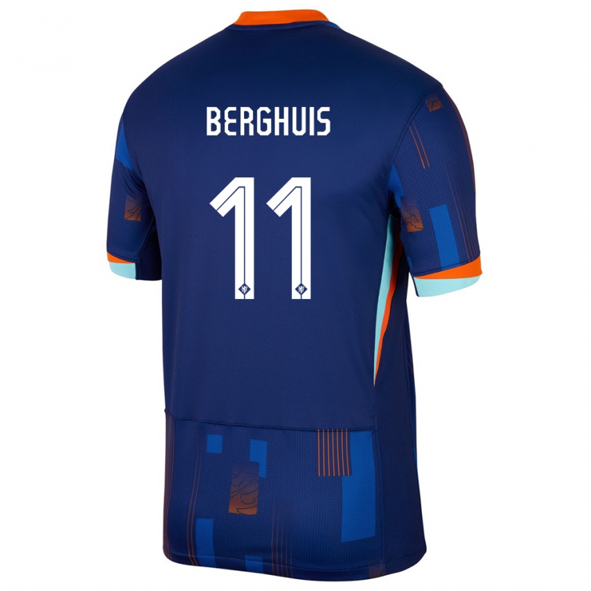 Niño Camiseta Países Bajos Steven Berghuis #11 Azul 2ª Equipación 24-26 La Camisa México