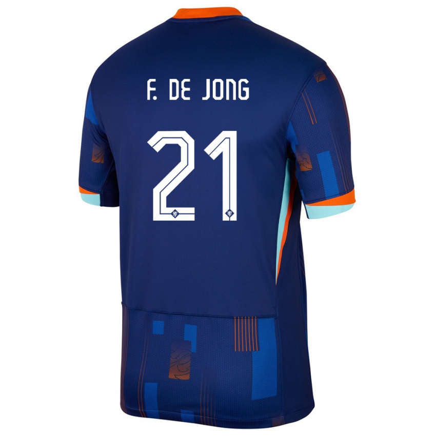 Niño Camiseta Países Bajos Frenkie De Jong #21 Azul 2ª Equipación 24-26 La Camisa México