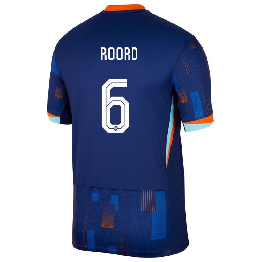 Niño Camiseta Países Bajos Jill Roord #6 Azul 2ª Equipación 24-26 La Camisa México