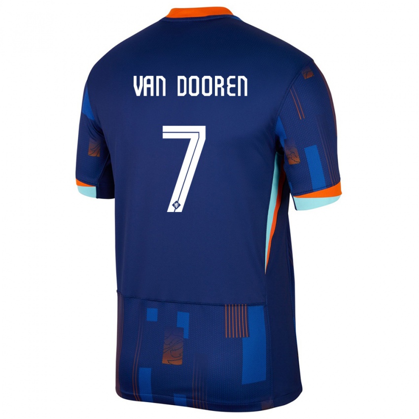 Niño Camiseta Países Bajos Kayleigh Van Dooren #7 Azul 2ª Equipación 24-26 La Camisa México