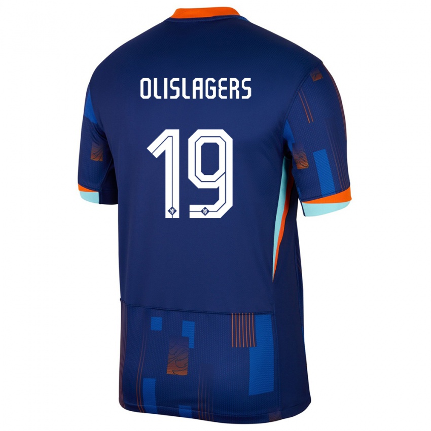 Niño Camiseta Países Bajos Marisa Olislagers #19 Azul 2ª Equipación 24-26 La Camisa México