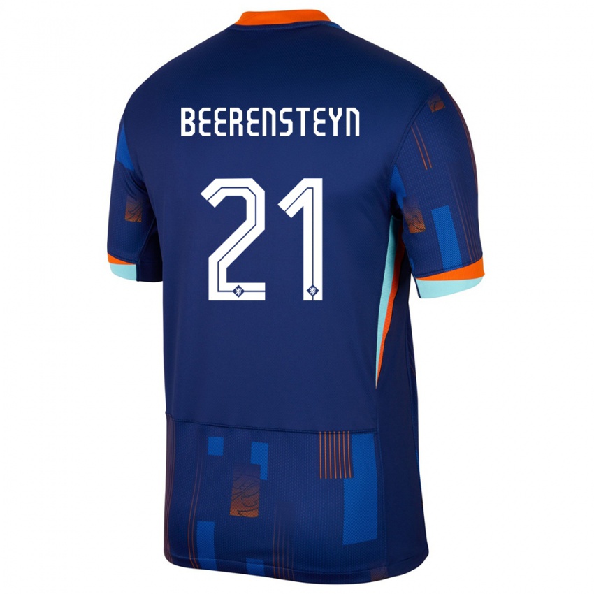 Niño Camiseta Países Bajos Lineth Beerensteyn #21 Azul 2ª Equipación 24-26 La Camisa México