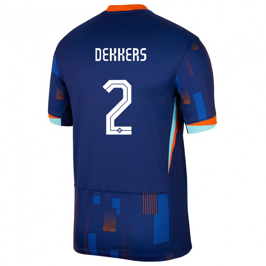 Niño Camiseta Países Bajos Sem Dekkers #2 Azul 2ª Equipación 24-26 La Camisa México