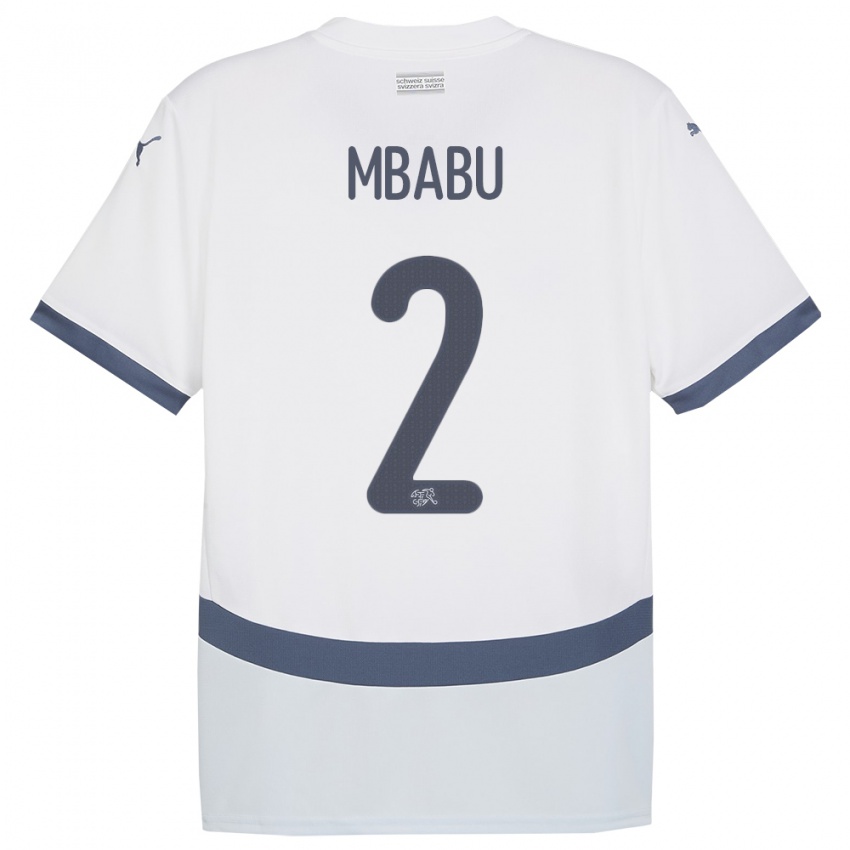 Niño Camiseta Suiza Kevin Mbabu #2 Blanco 2ª Equipación 24-26 La Camisa México