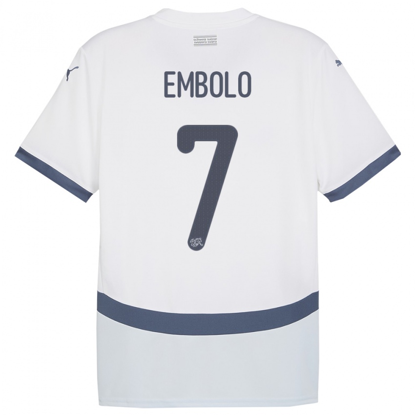 Niño Camiseta Suiza Breel Embolo #7 Blanco 2ª Equipación 24-26 La Camisa México
