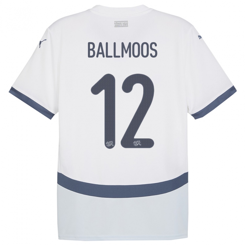 Niño Camiseta Suiza David Von Ballmoos #12 Blanco 2ª Equipación 24-26 La Camisa México