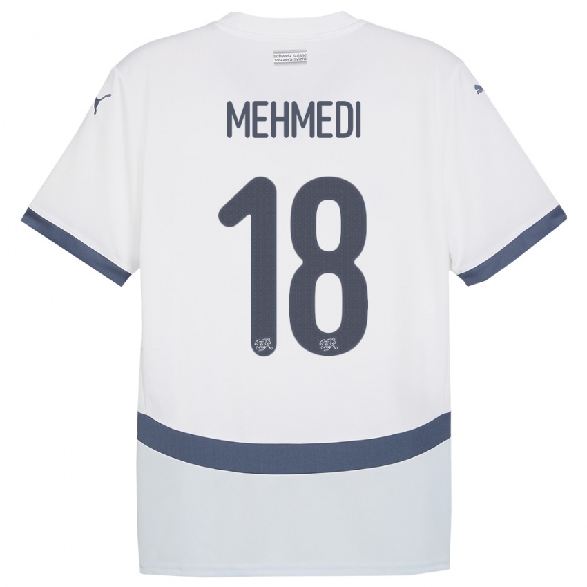 Niño Camiseta Suiza Admir Mehmedi #18 Blanco 2ª Equipación 24-26 La Camisa México