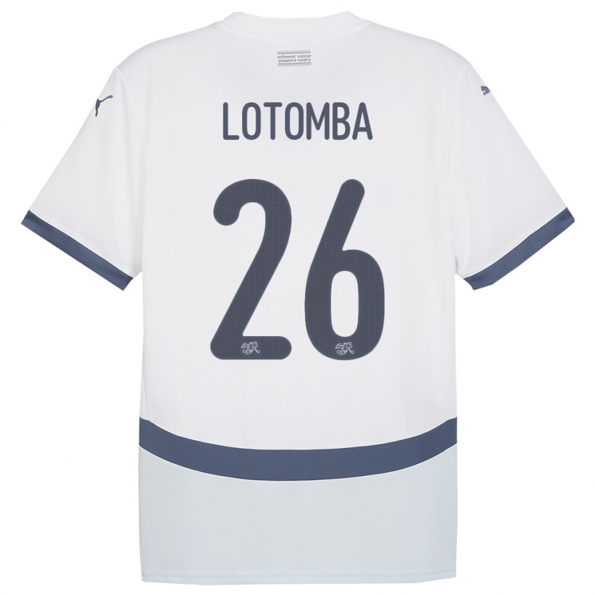 Niño Camiseta Suiza Jordan Lotomba #26 Blanco 2ª Equipación 24-26 La Camisa México