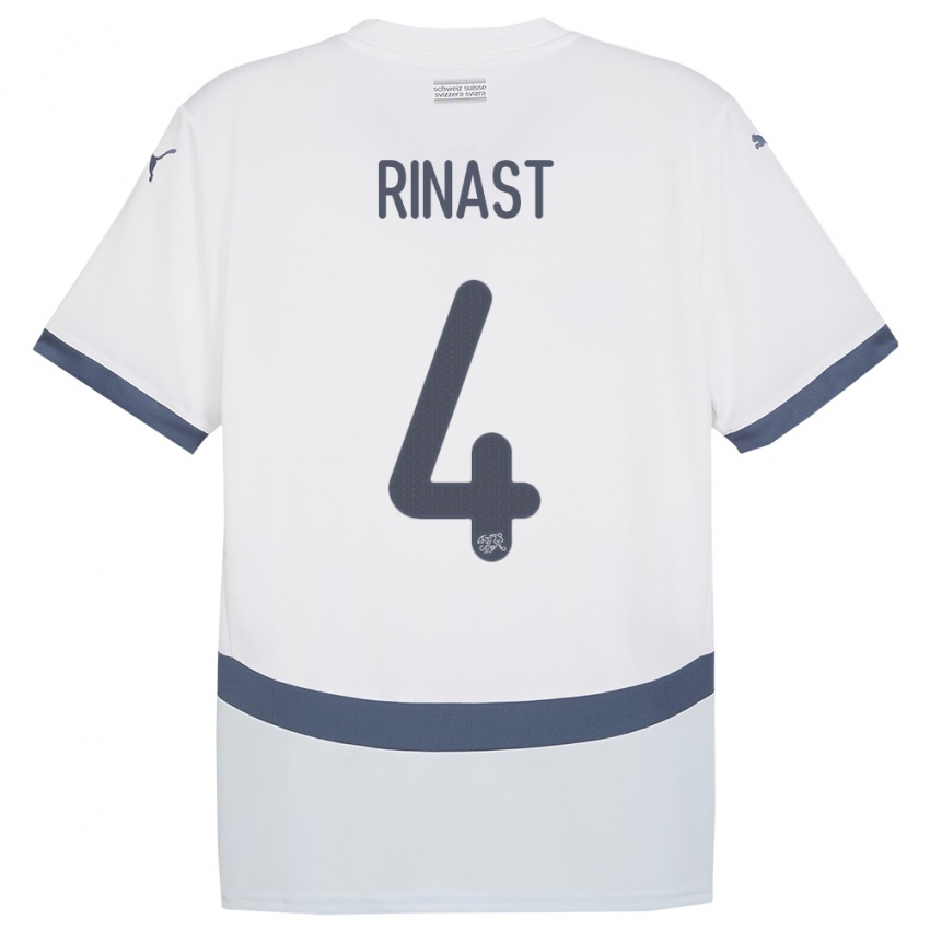 Niño Camiseta Suiza Rachel Rinast #4 Blanco 2ª Equipación 24-26 La Camisa México