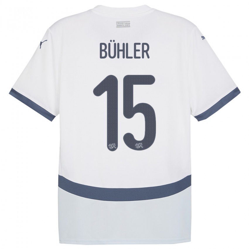 Niño Camiseta Suiza Luana Buhler #15 Blanco 2ª Equipación 24-26 La Camisa México