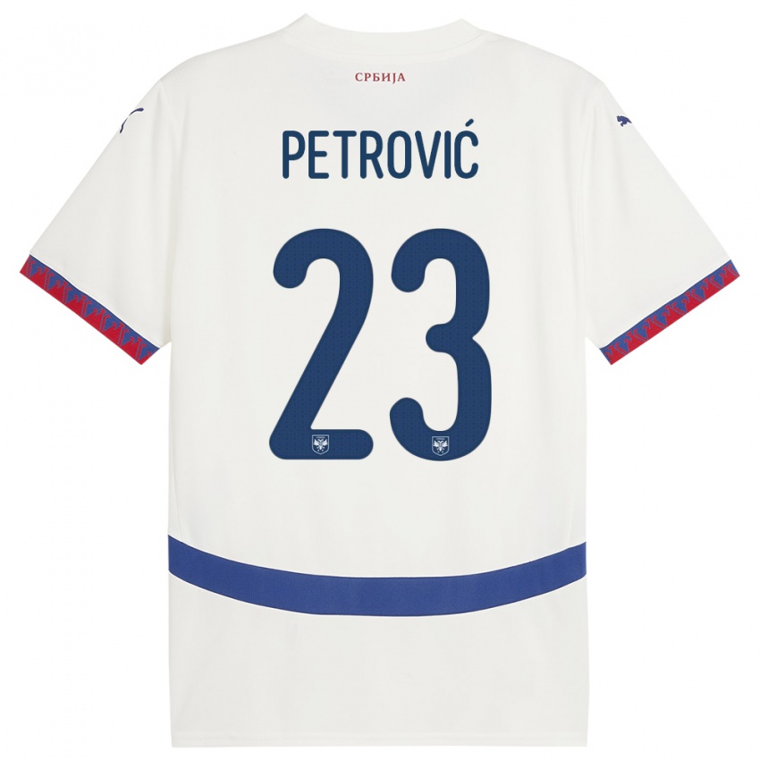 Niño Camiseta Serbia Jovana Petrovic #23 Blanco 2ª Equipación 24-26 La Camisa México