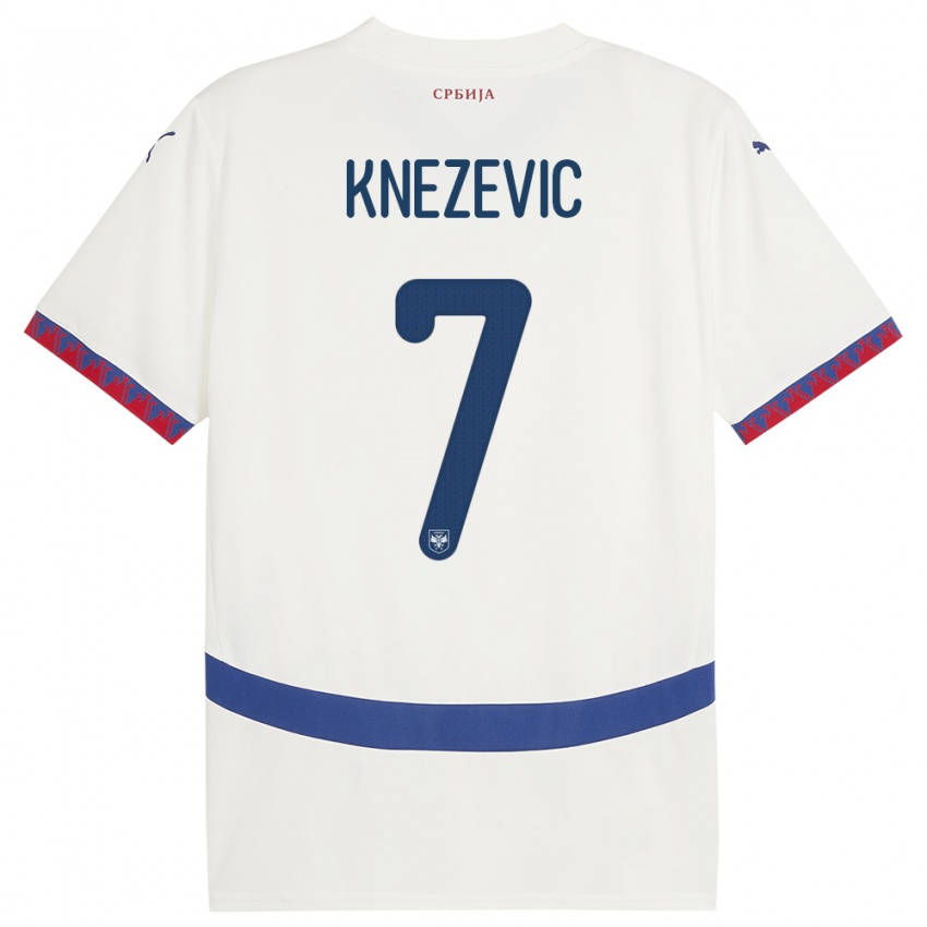 Niño Camiseta Serbia Nikola Knezevic #7 Blanco 2ª Equipación 24-26 La Camisa México