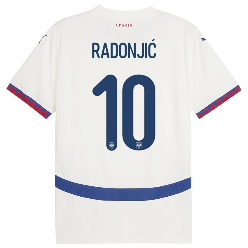 Niño Camiseta Serbia Mateja Radonjic #10 Blanco 2ª Equipación 24-26 La Camisa México