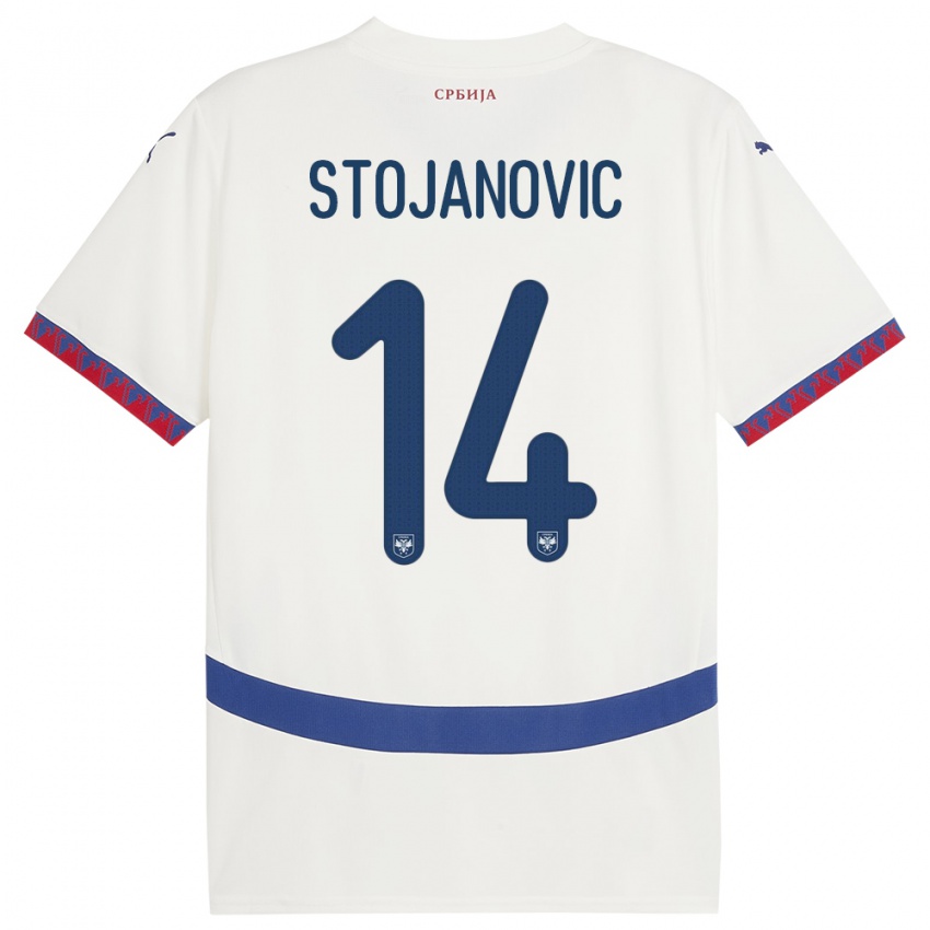 Niño Camiseta Serbia Matija Stojanovic #14 Blanco 2ª Equipación 24-26 La Camisa México