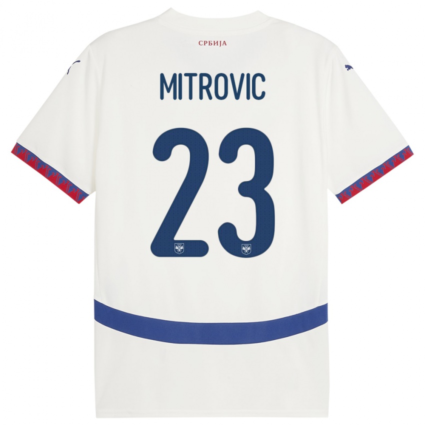 Niño Camiseta Serbia Vuk Mitrovic #23 Blanco 2ª Equipación 24-26 La Camisa México