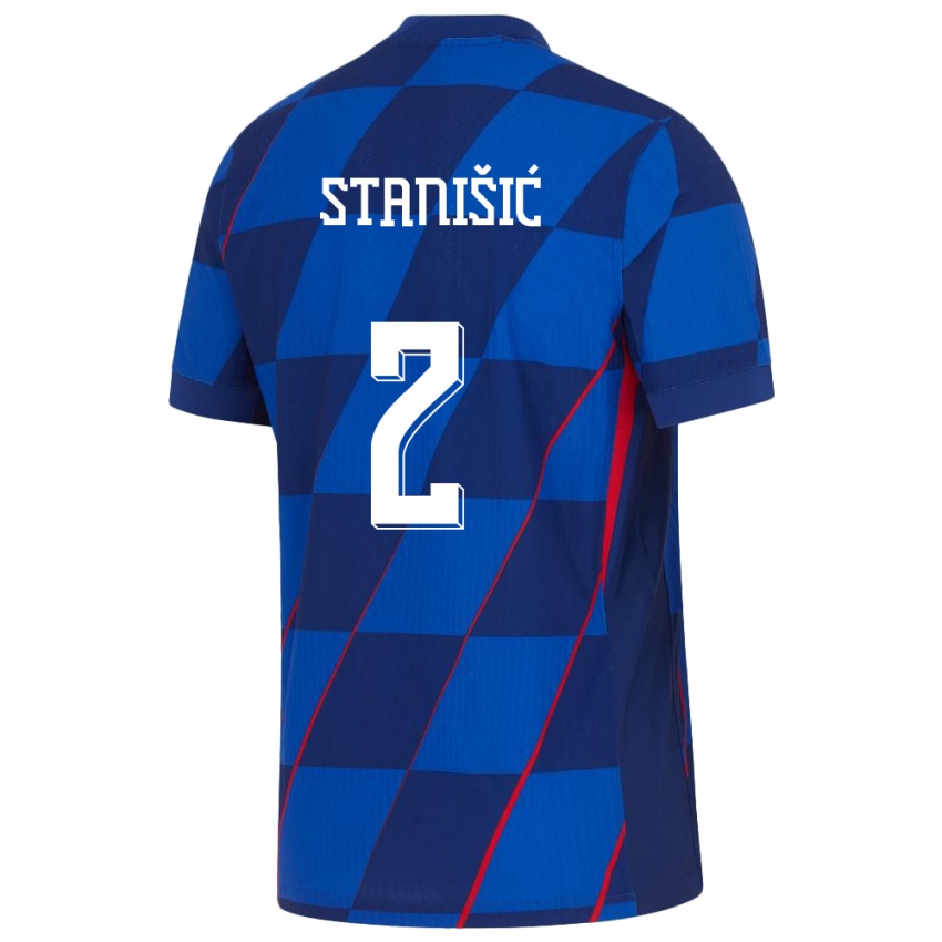 Niño Camiseta Croacia Josip Stanisic #2 Azul 2ª Equipación 24-26 La Camisa México