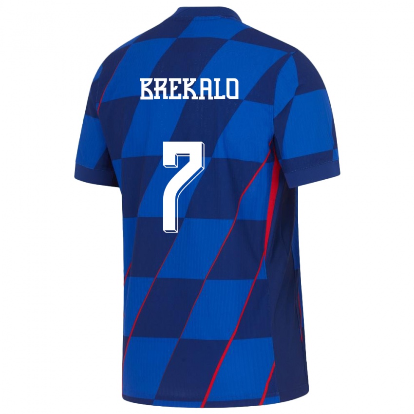 Niño Camiseta Croacia Josip Brekalo #7 Azul 2ª Equipación 24-26 La Camisa México