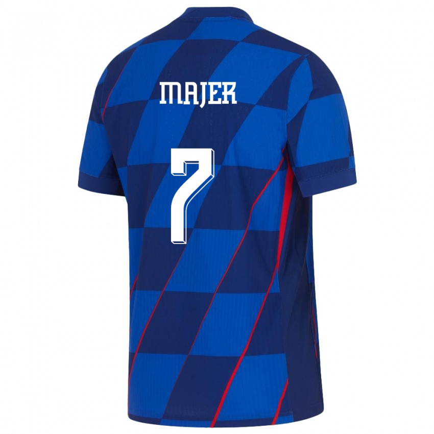 Niño Camiseta Croacia Lovro Majer #7 Azul 2ª Equipación 24-26 La Camisa México