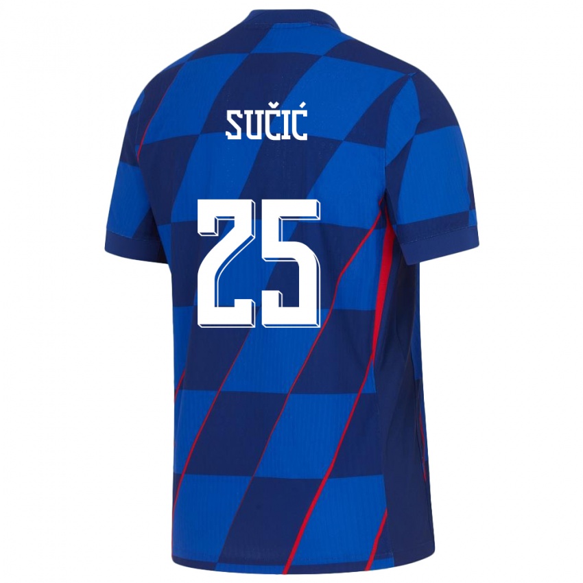 Niño Camiseta Croacia Luka Sucic #25 Azul 2ª Equipación 24-26 La Camisa México