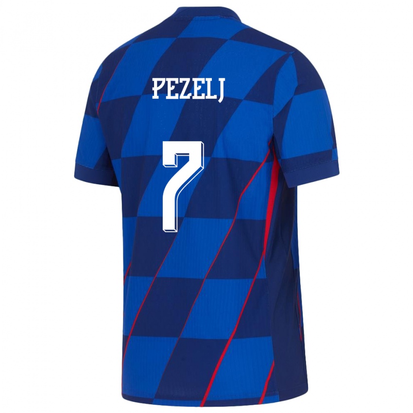 Niño Camiseta Croacia Petra Pezelj #7 Azul 2ª Equipación 24-26 La Camisa México