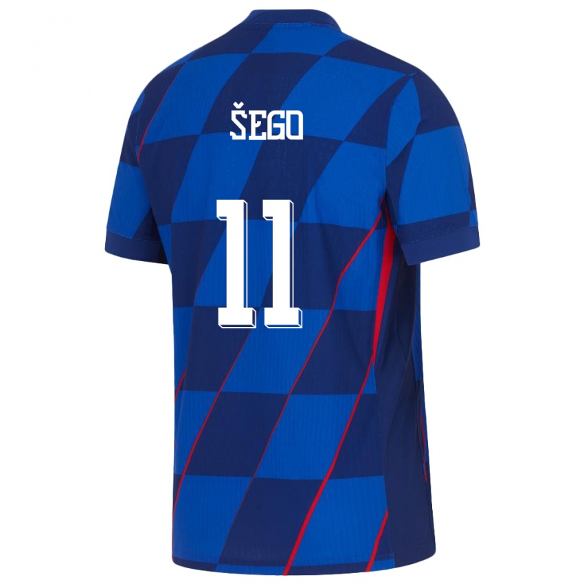 Niño Camiseta Croacia Michele Sego #11 Azul 2ª Equipación 24-26 La Camisa México