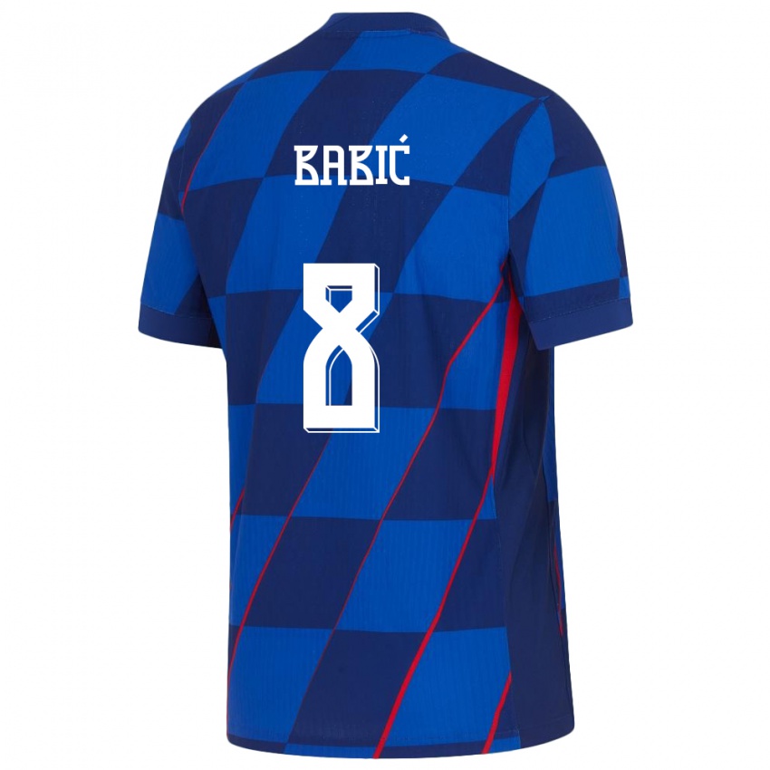 Niño Camiseta Croacia Andro Babic #8 Azul 2ª Equipación 24-26 La Camisa México