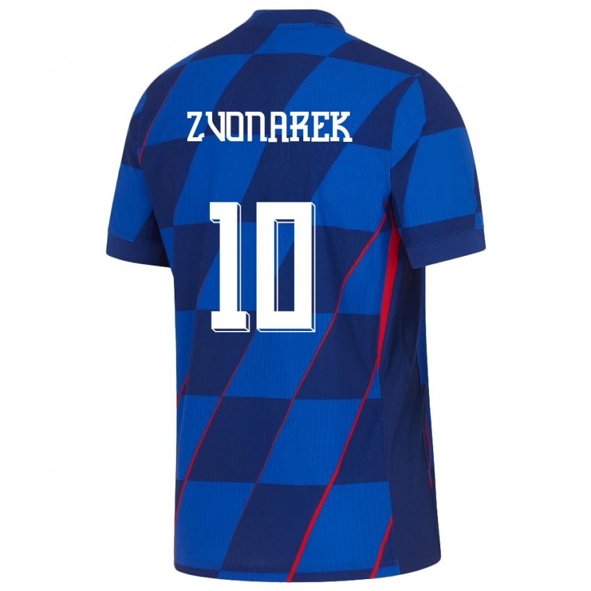 Niño Camiseta Croacia Lovro Zvonarek #10 Azul 2ª Equipación 24-26 La Camisa México