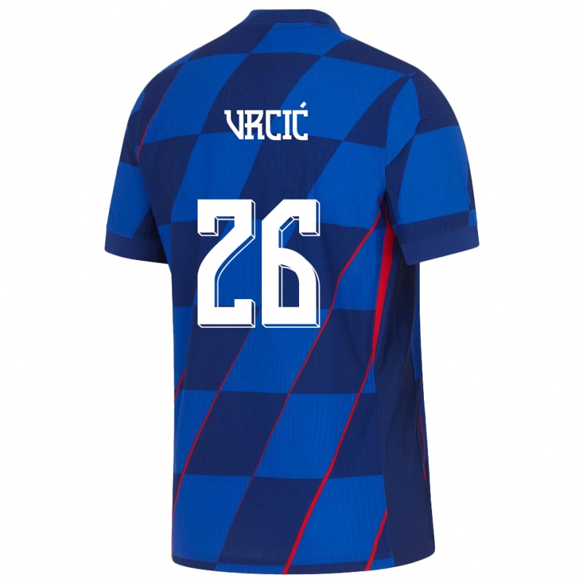 Niño Camiseta Croacia Jere Vrcic #26 Azul 2ª Equipación 24-26 La Camisa México