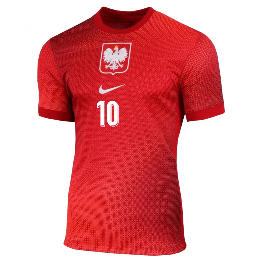 Niño Camiseta Polonia Mateusz Skoczylas #10 Rojo 2ª Equipación 24-26 La Camisa México