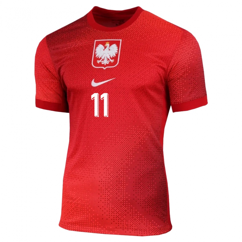 Niño Camiseta Polonia Krzysztof Kolanko #11 Rojo 2ª Equipación 24-26 La Camisa México