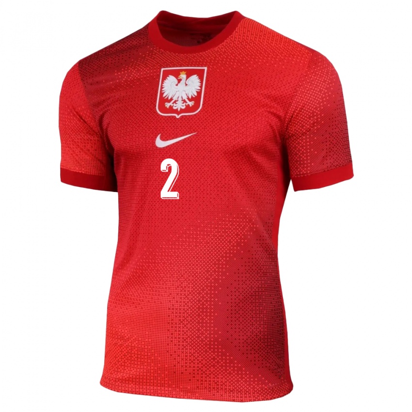 Niño Camiseta Polonia Robert Gumny #2 Rojo 2ª Equipación 24-26 La Camisa México