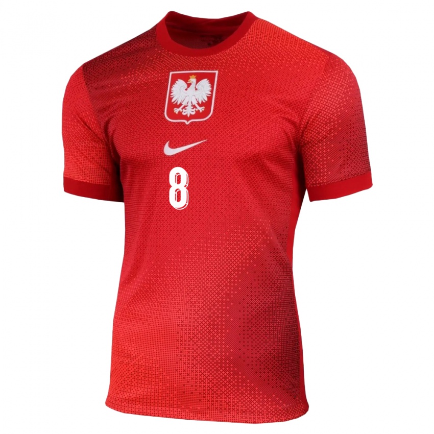 Niño Camiseta Polonia Antoni Kozubal #8 Rojo 2ª Equipación 24-26 La Camisa México