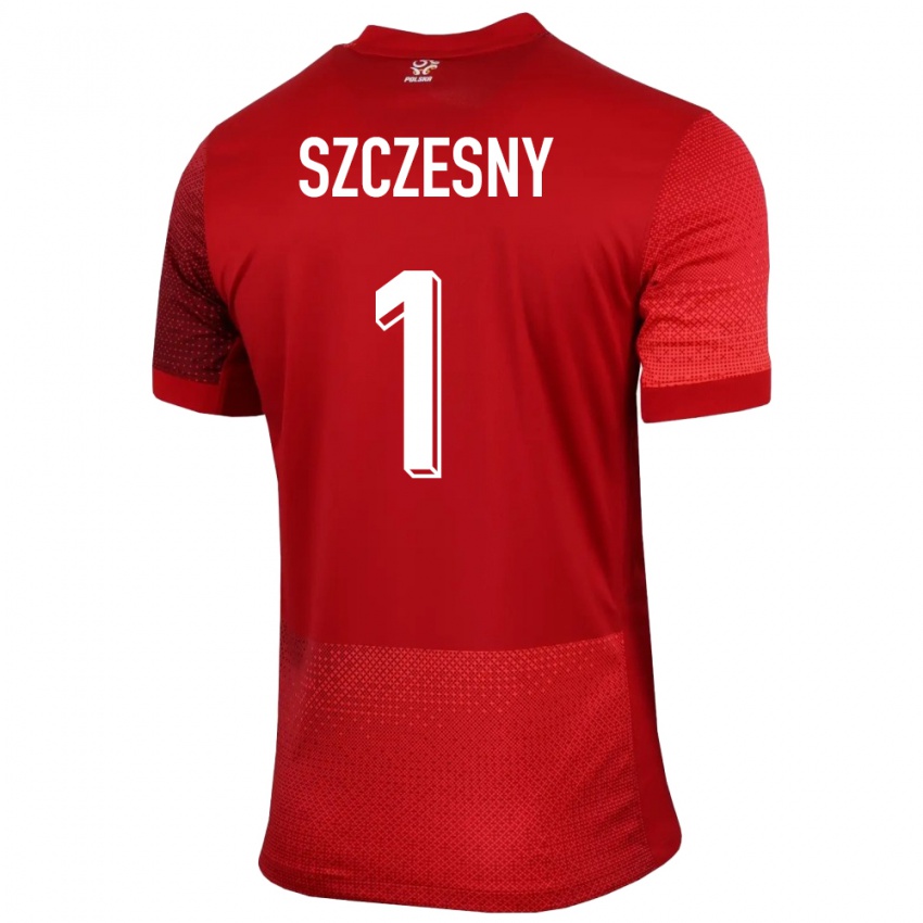 Niño Camiseta Polonia Wojciech Szczesny #1 Rojo 2ª Equipación 24-26 La Camisa México