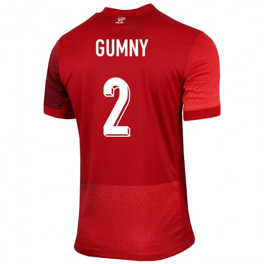 Niño Camiseta Polonia Robert Gumny #2 Rojo 2ª Equipación 24-26 La Camisa México