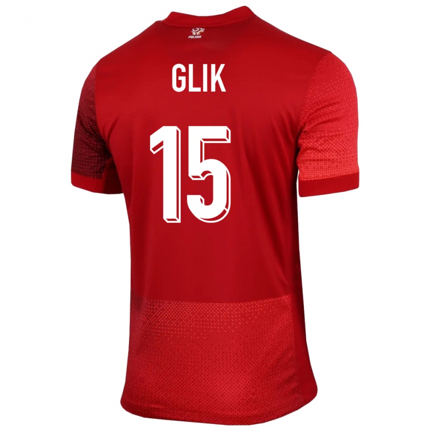 Niño Camiseta Polonia Kamil Glik #15 Rojo 2ª Equipación 24-26 La Camisa México