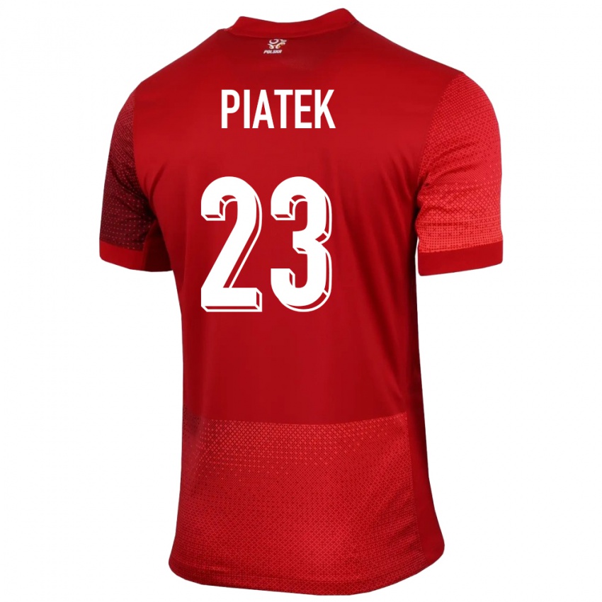 Niño Camiseta Polonia Krzysztof Piatek #23 Rojo 2ª Equipación 24-26 La Camisa México