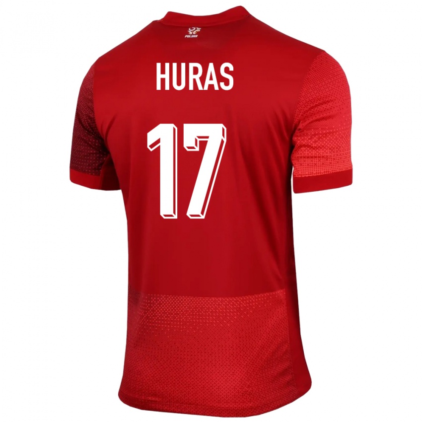 Niño Camiseta Polonia Mike Huras #17 Rojo 2ª Equipación 24-26 La Camisa México