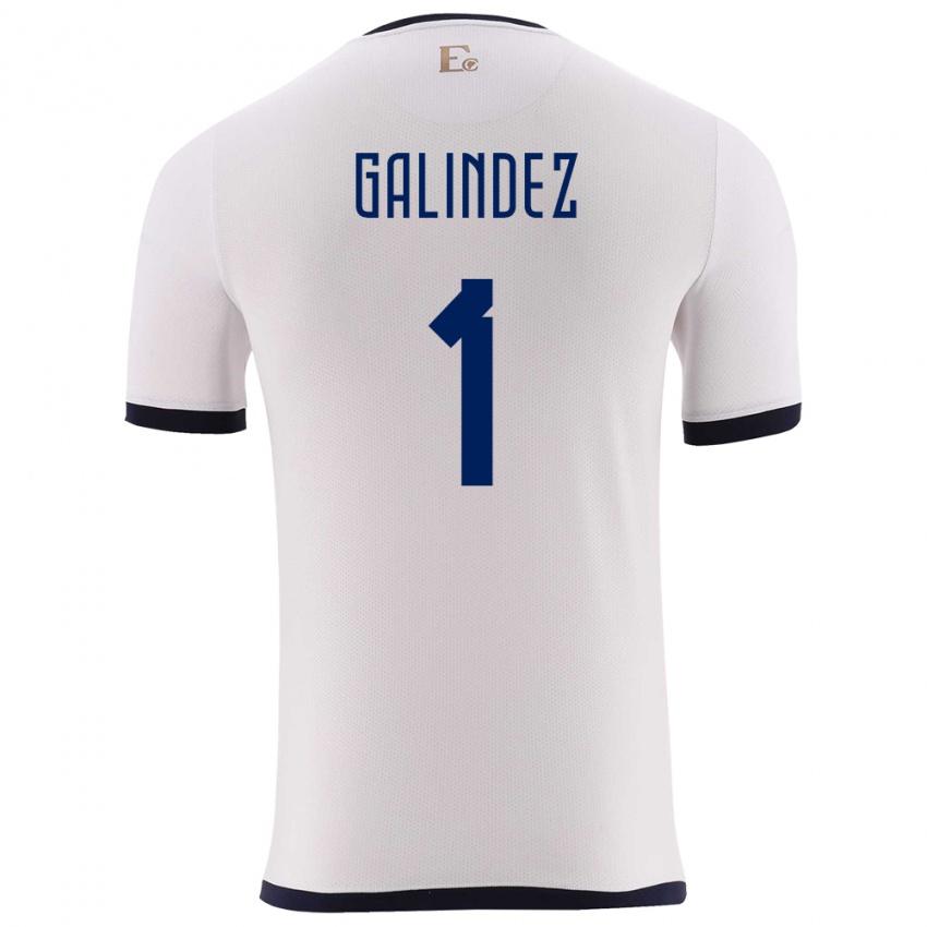 Niño Camiseta Ecuador Hernan Galindez #1 Blanco 2ª Equipación 24-26 La Camisa México