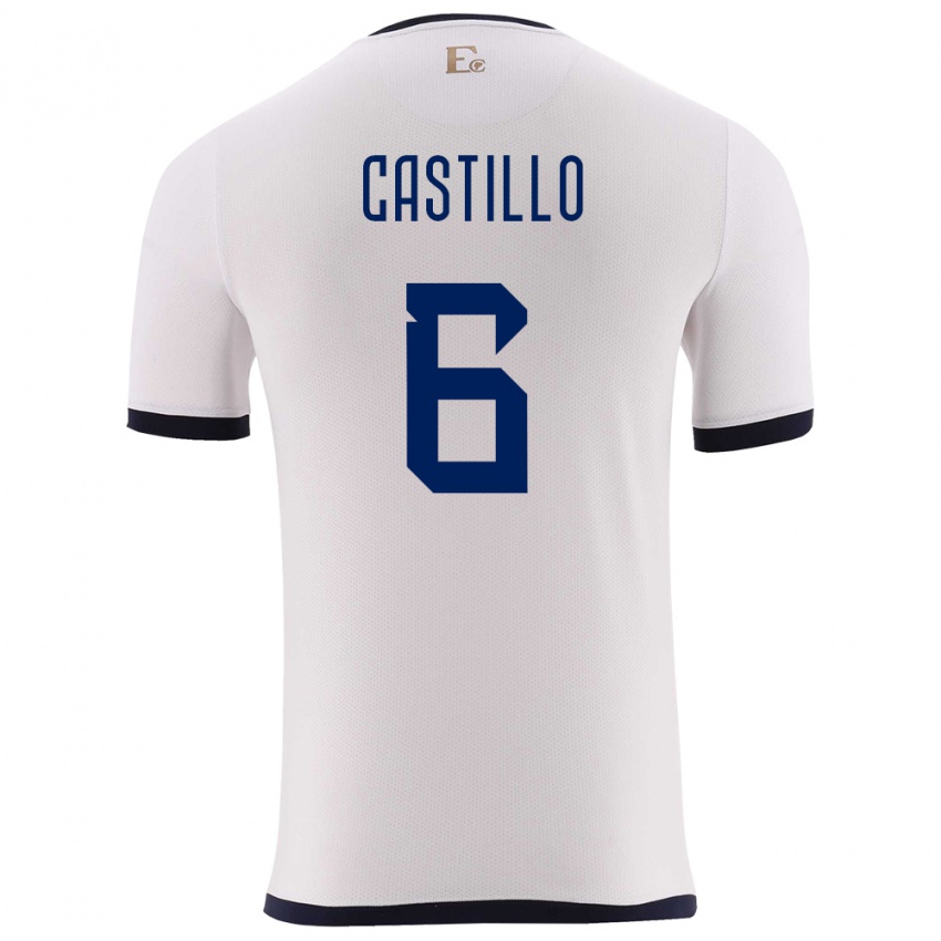 Niño Camiseta Ecuador Byron Castillo #6 Blanco 2ª Equipación 24-26 La Camisa México