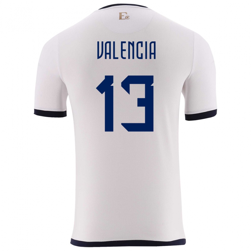 Niño Camiseta Ecuador Enner Valencia #13 Blanco 2ª Equipación 24-26 La Camisa México