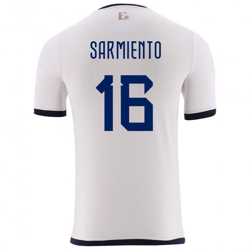 Niño Camiseta Ecuador Jeremy Sarmiento #16 Blanco 2ª Equipación 24-26 La Camisa México