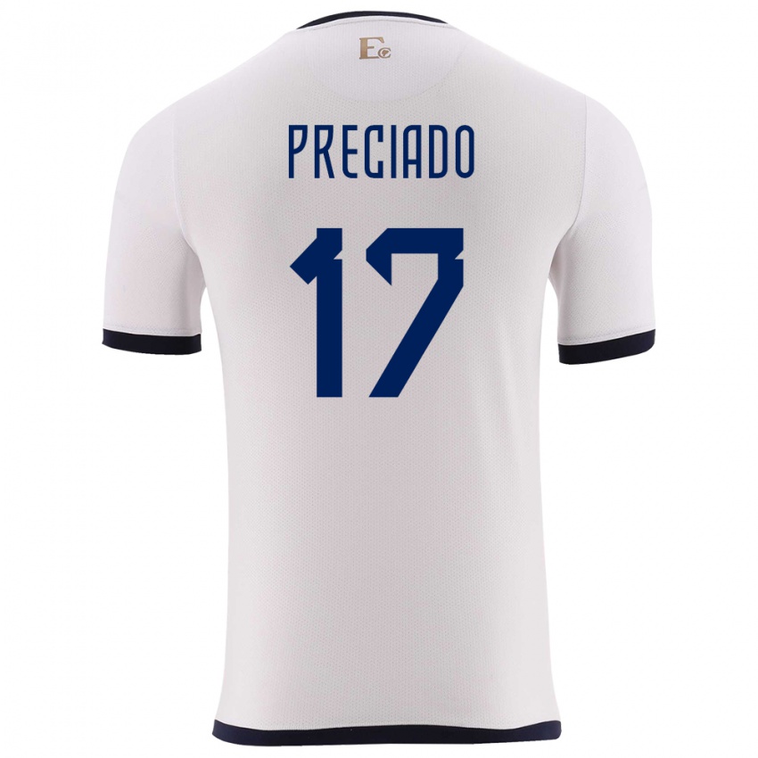 Niño Camiseta Ecuador Angelo Preciado #17 Blanco 2ª Equipación 24-26 La Camisa México