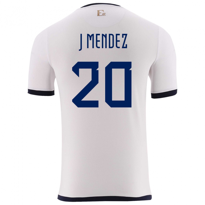 Niño Camiseta Ecuador Jhegson Mendez #20 Blanco 2ª Equipación 24-26 La Camisa México