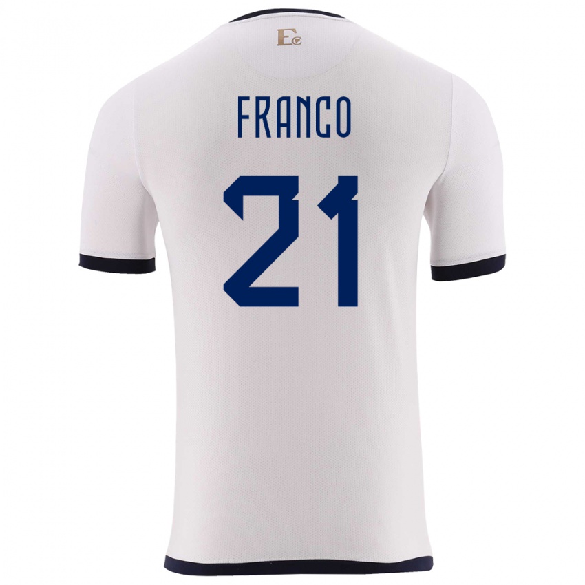 Niño Camiseta Ecuador Alan Franco #21 Blanco 2ª Equipación 24-26 La Camisa México