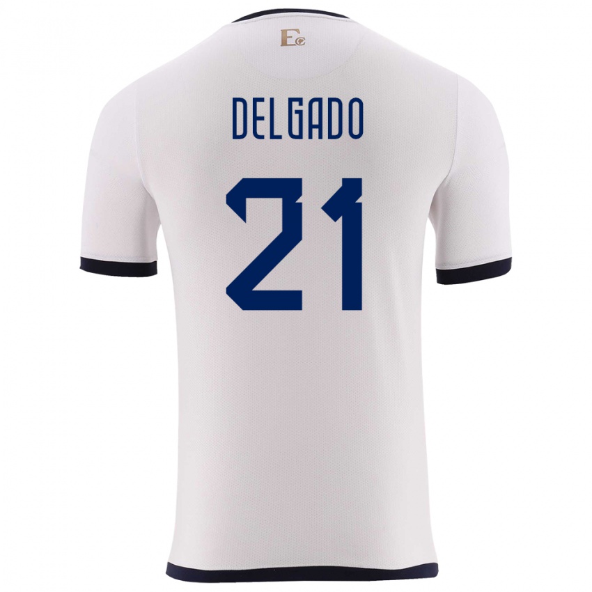 Niño Camiseta Ecuador Patrickson Delgado #21 Blanco 2ª Equipación 24-26 La Camisa México