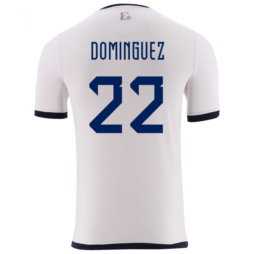 Niño Camiseta Ecuador Alexander Dominguez #22 Blanco 2ª Equipación 24-26 La Camisa México